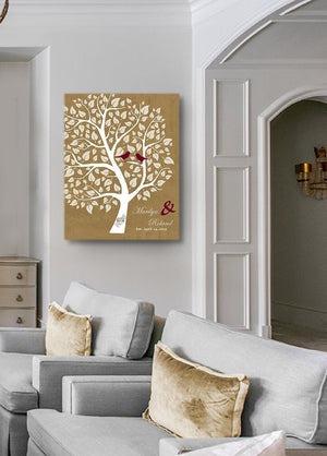 Personalized Unique Family Tree - Stretched Canvas Wall Art - Make Your Wedding & Anniversary Gifts Memorable - Unique Decor - Color - Gold - B01I0AODJK-MuralMax Interiors