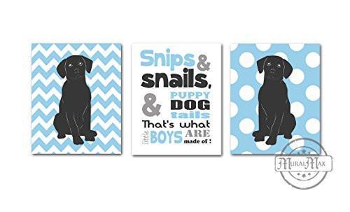 Polka Dots Inspirational Puppy Dog Rhyme - Set of 3 - Unframed Prints-B01CRT64VA