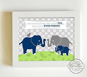 Polka Dots Nursery Elephants Rhyme - Unframed Print-B01CRT7WPM-MuralMax Interiors
