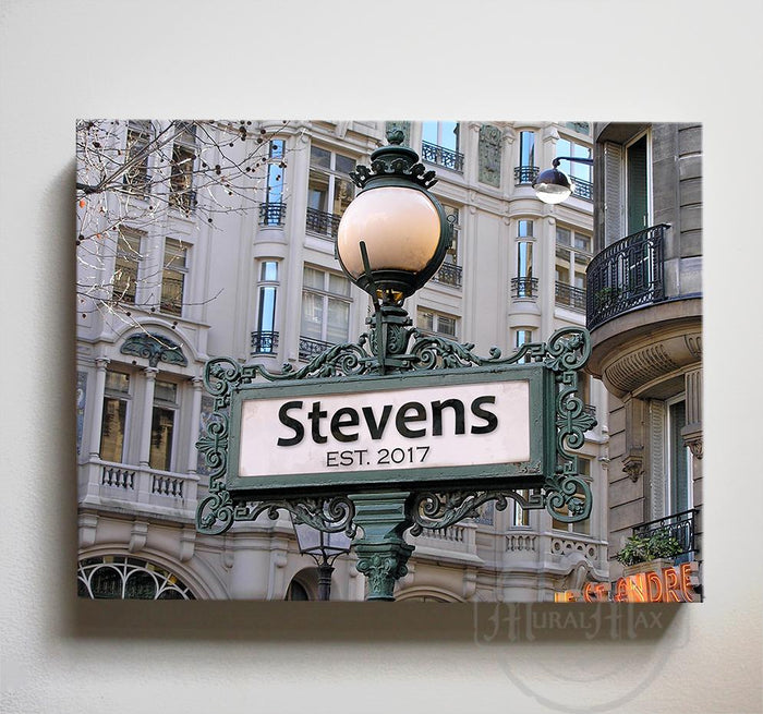 Romantic Street Sign Wall Art - Personalized Family Gift for Anniversary Wedding Birthday and Holidays