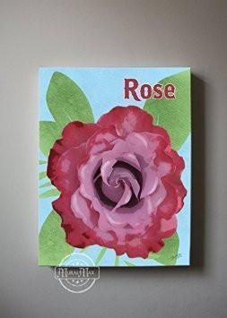 Rose Floral Canvas Wall Art-B018ISM8DW