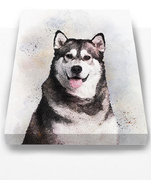 Siberian Husky Wall Art - Dog Portrait Watercolor Painting Canvas Art - Animal Illustration - Home Decor - Contemporary Dog Wall ArtHomeMuralMax Interiors