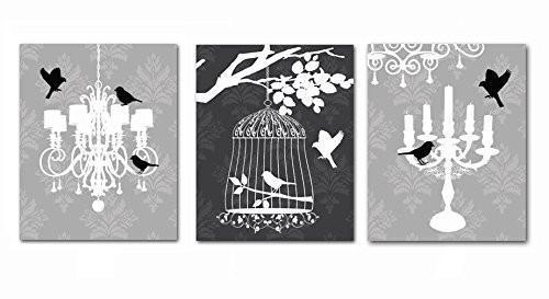 Teen Dorm Room Decor The Love Bird Collection - Set of 3 - Unframed Prints-B01CRMKETU