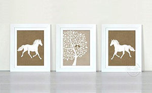 The Horse & Tree Collection - Set of 3 - Unframed Prints-B01CRT6MJY-MuralMax Interiors