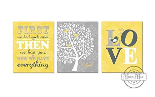 The Love Bird Tree & Inspirational Rhyme Collection - Set of 3 - Unframed Prints-B01CRMJ9W8