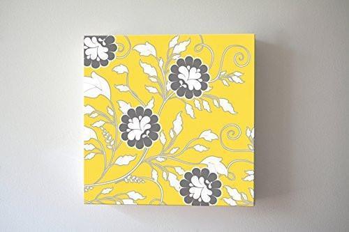 Traveling Flower Vines - Stretched Canvas Wall Art - Memorable Anniversary Gifts - Unique Wall Decor - Color - Yellow - 30-DAY-B018KOBTF2