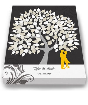 Unique Guest Book Alternative - Personalized Wedding Guestbook Tree Canvas Art - CharcoalHomeMuralMax Interiors
