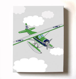 Vintage Airplane Boy Room Decor - Water Plane Canvas Art - The Aviation CollectionBaby ProductMuralMax Interiors