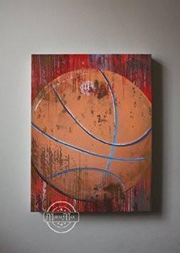 Vintage Basketball Boy Room Canvas Wall Art - The Canvas Sporting Event Collection-MuralMax Interiors