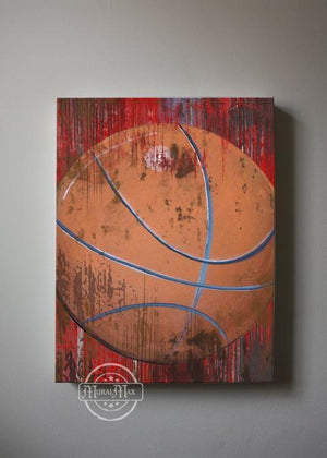 Vintage Basketball Boy Room Canvas Wall Art