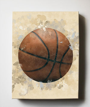Vintage Sports Basketball Canvas Nursery Wall Decor - Unique Boy Room Art Gifts for Bedrooms & Playrooms - Great Baby Shower Presents-MuralMax Interiors