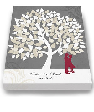 Wedding Tree Guest Book - Personalized Family Tree Canvas Art - Unique Wall Decor - GrayHomeMuralMax Interiors