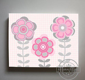 Whimsical - Daisy Floral Nursery Decor - The Canvas Flower Bed & Bath Collection-B0190176F6-MuralMax Interiors