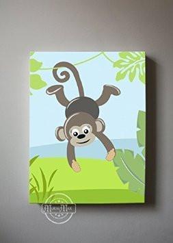 Whimsical Monkey Safari Theme - Canvas Dcor-B018ISMHHO-MuralMax Interiors