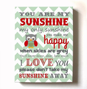 You Are My Sunshine Baby Boy Nursery Decor Canvas Art - Inspirational Quote Baby Shower Gift-MuralMax Interiors