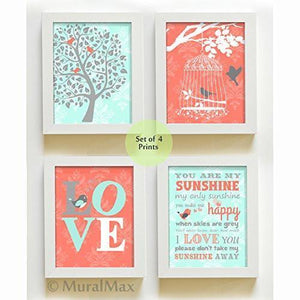 You Are My Sunshine Family Collection - Set of 4 - Unframed Prints-B01CRMJJI2-MuralMax Interiors