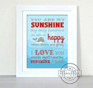 You Are My Sunshine - Unframed Print-B018KOE25Q-MuralMax Interiors