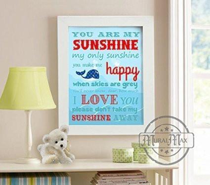 You are My Sunshine Wall Decor - Unframed Print-B018KOCF1O