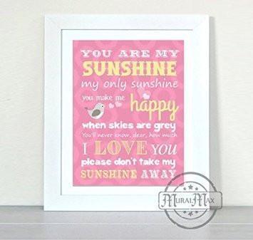 You are My Sunshine Wall Decor -Unframed Print-B018KOD6SK
