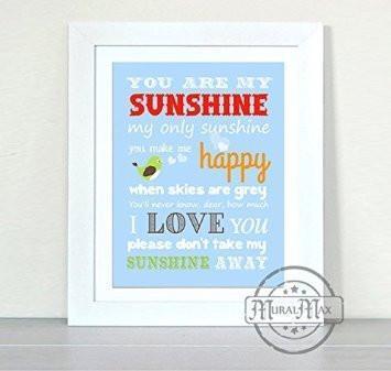 You are My Sunshine Wall Decor - Unframed Print-B018KOI0J0